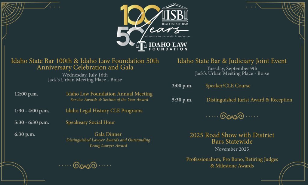 Schedule of Events for the anniversary gala and events for 2025