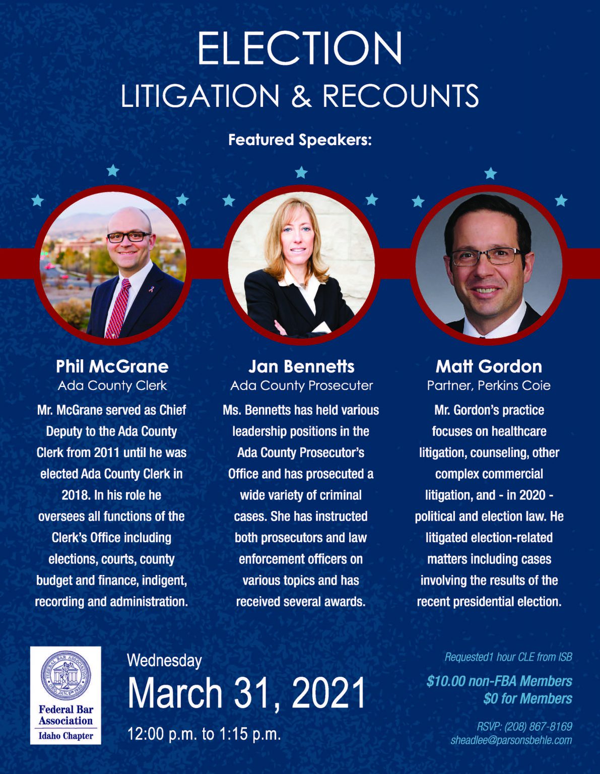 Federal Bar Association CLE Mar. 31 Idaho State Bar