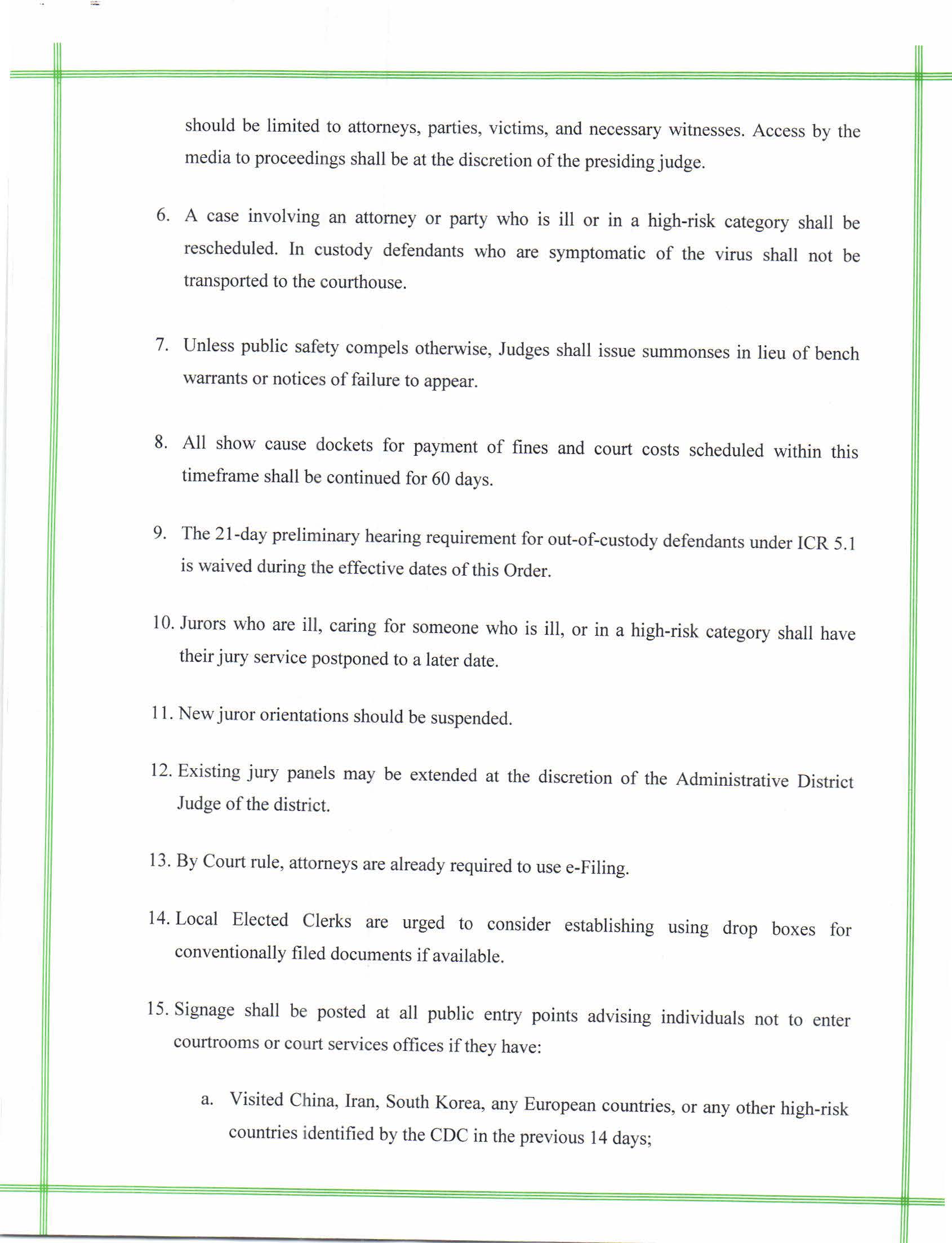 Idaho Supreme Court Response to COVID19 Emergency Idaho State Bar