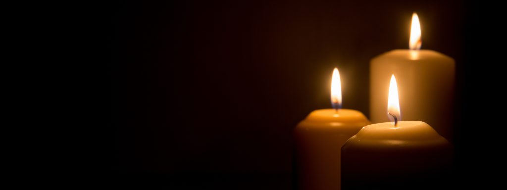 candles lit in the dark
