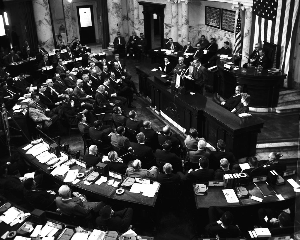 Historical image of the Idaho Legislature in 1963