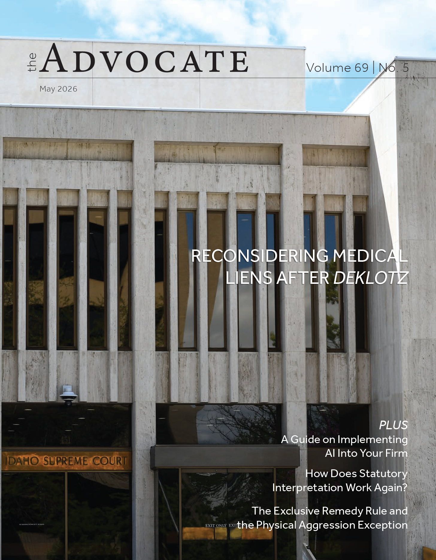 Advocate Volume 69 | No. 2 February 2026 A REINSTATEMENT CHECKLIST FOR RETURNING TO WORK AFTER TERMINATION PLUS McDonnell Douglas and Hittle v. City of Stockton Appeals for Unemployment Compensation Muldrow&rsquo;s &ldquo;Simple Injury&rdquo; StandardISB