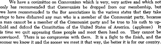 quote about a committee on communism being active. fighting to finish communism