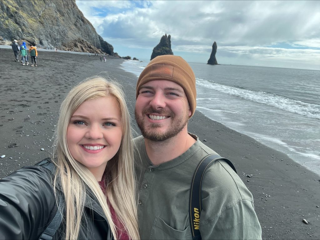 Kate and her husband, Tyler, in Iceland.