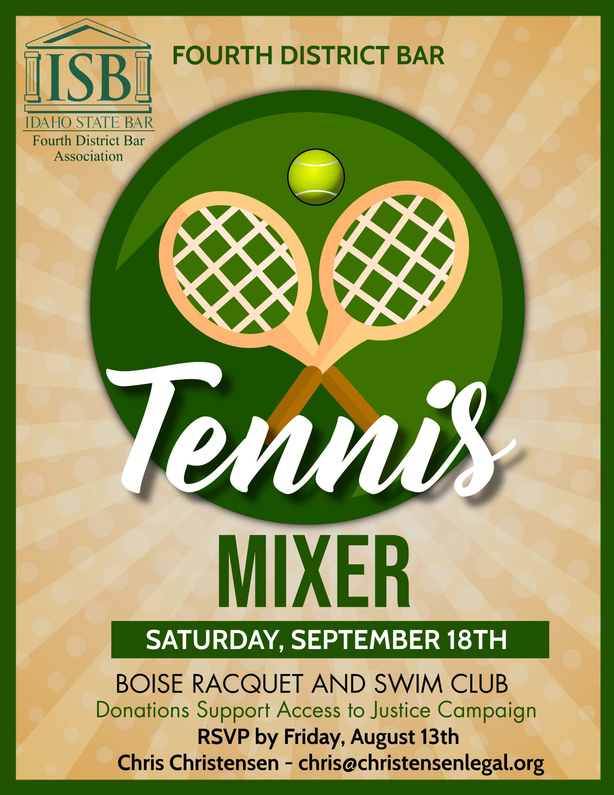 Fourth District Bar Tennis Mixer September 18, 2021 State Bar
